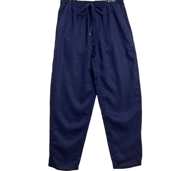 FAT FACE PERTH Navy Indigo Blue Tapered TENCEL Lyocell Trousers Sz 2 NWT - Picture 8 of 13